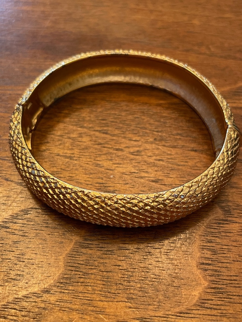Monet Gold Textured Snake-Scale Bangle Bracelet